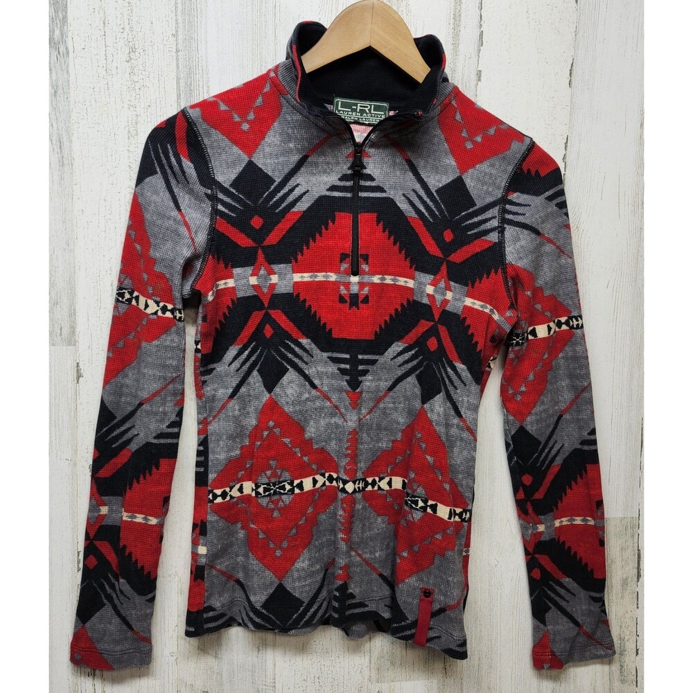 Lauren Active Ralph Lauren Shirt Women S 1/4 Zip Aztec Navajo Pullover